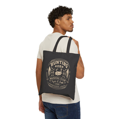 Hunting Horn Musical Club Cotton Canvas Tote Bag