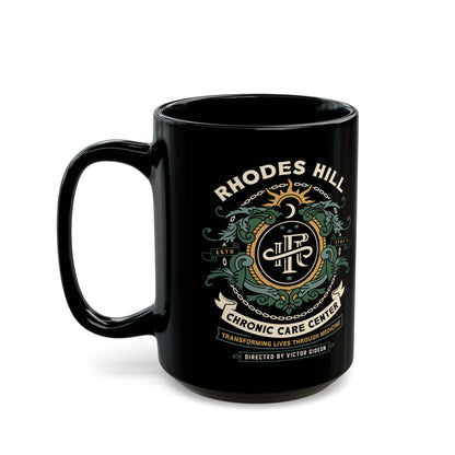 Rhodes Hill Chronic Care Center Crest Black Mug