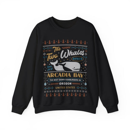 Two Whales Diner Ugly Sweater Unisex Crewneck Sweatshirt