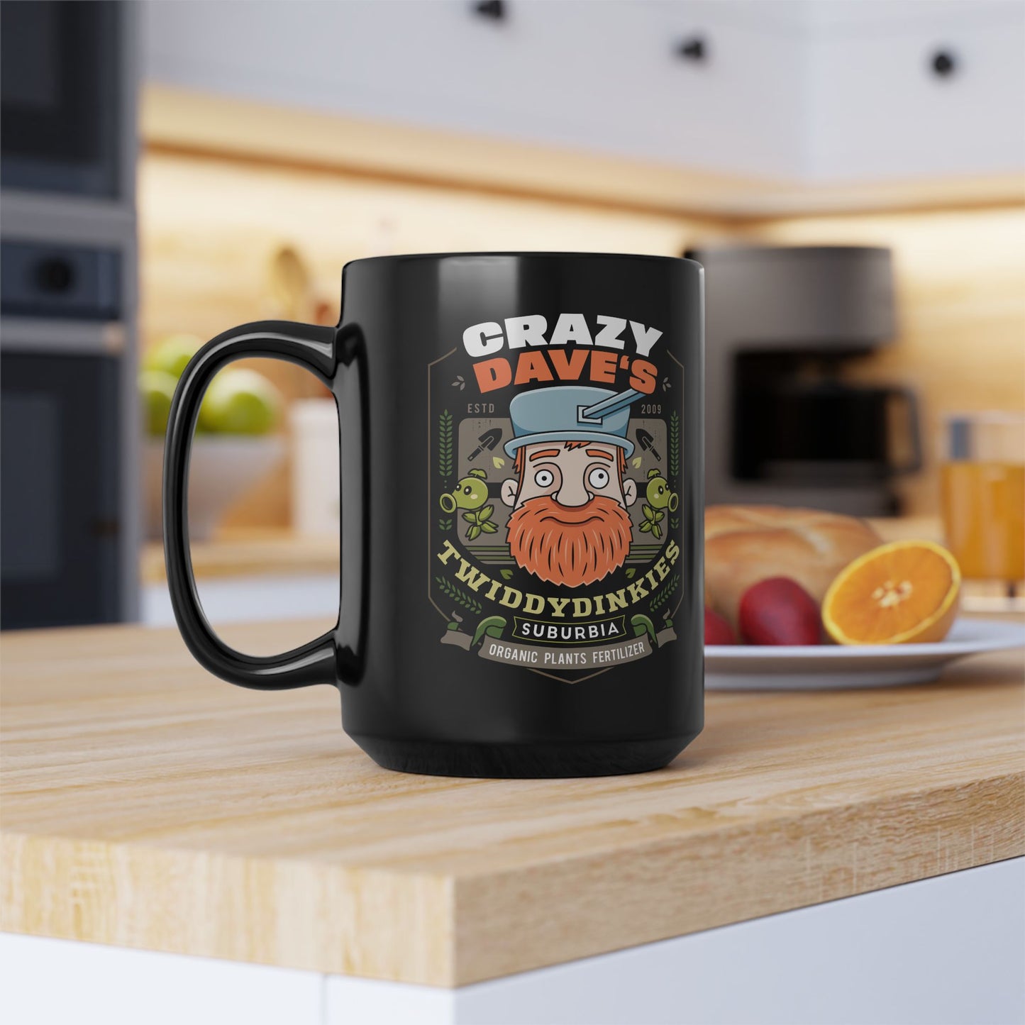 Crazy Dave Fertilizer Vintage Black Mug