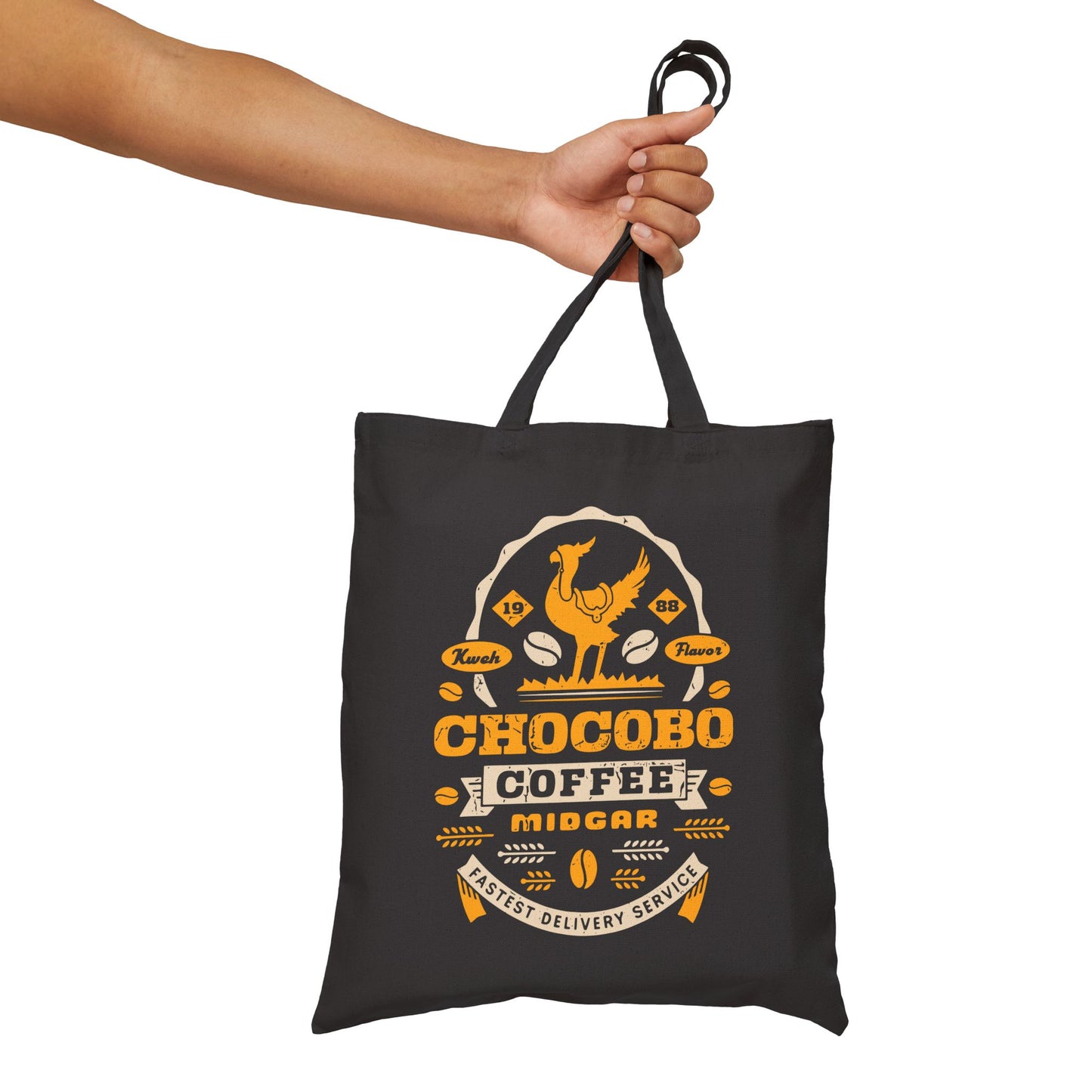 Chocobo Coffee Grunge Cotton Canvas Tote Bag