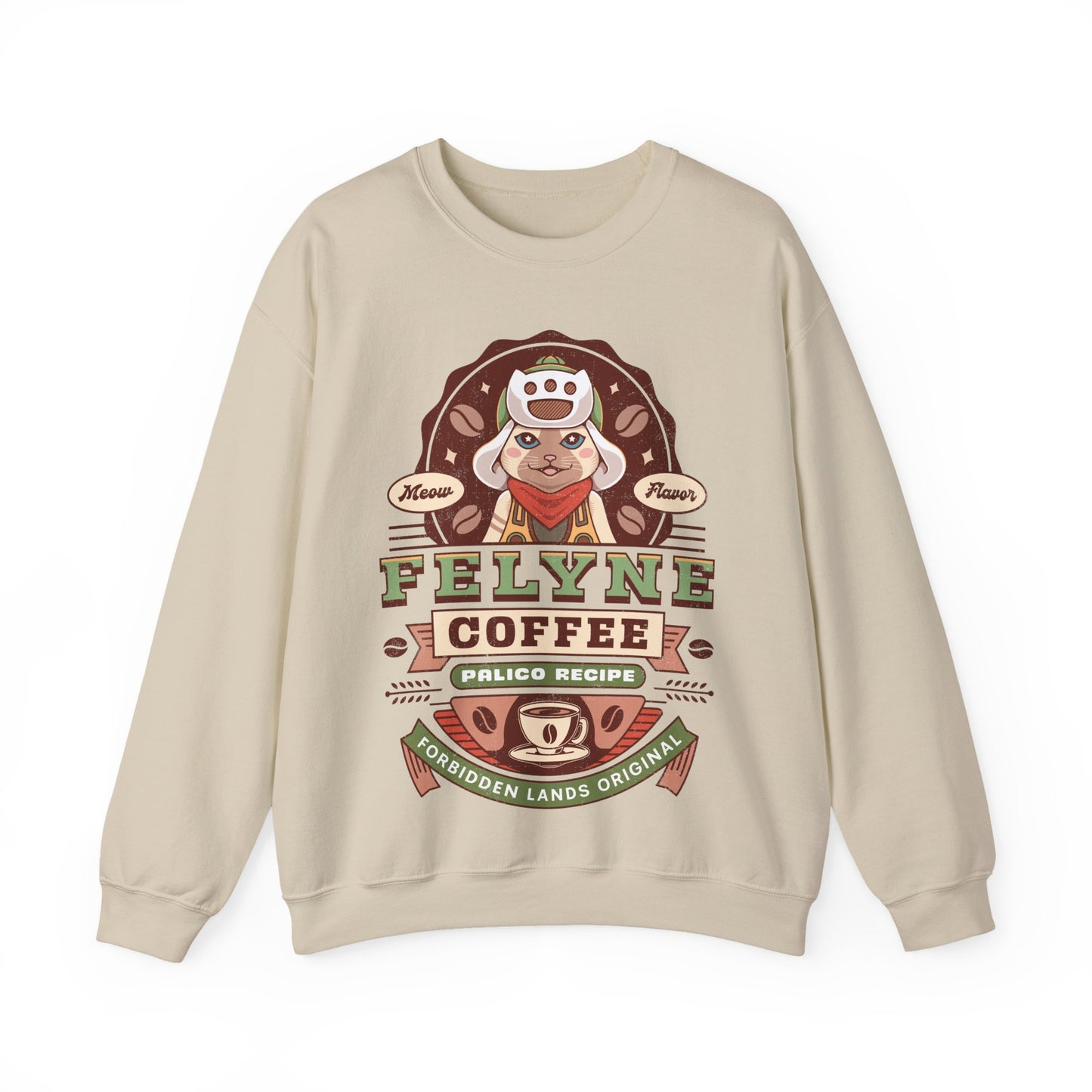 Felyne Palico Coffee Vintage Unisex Crewneck Sweatshirt