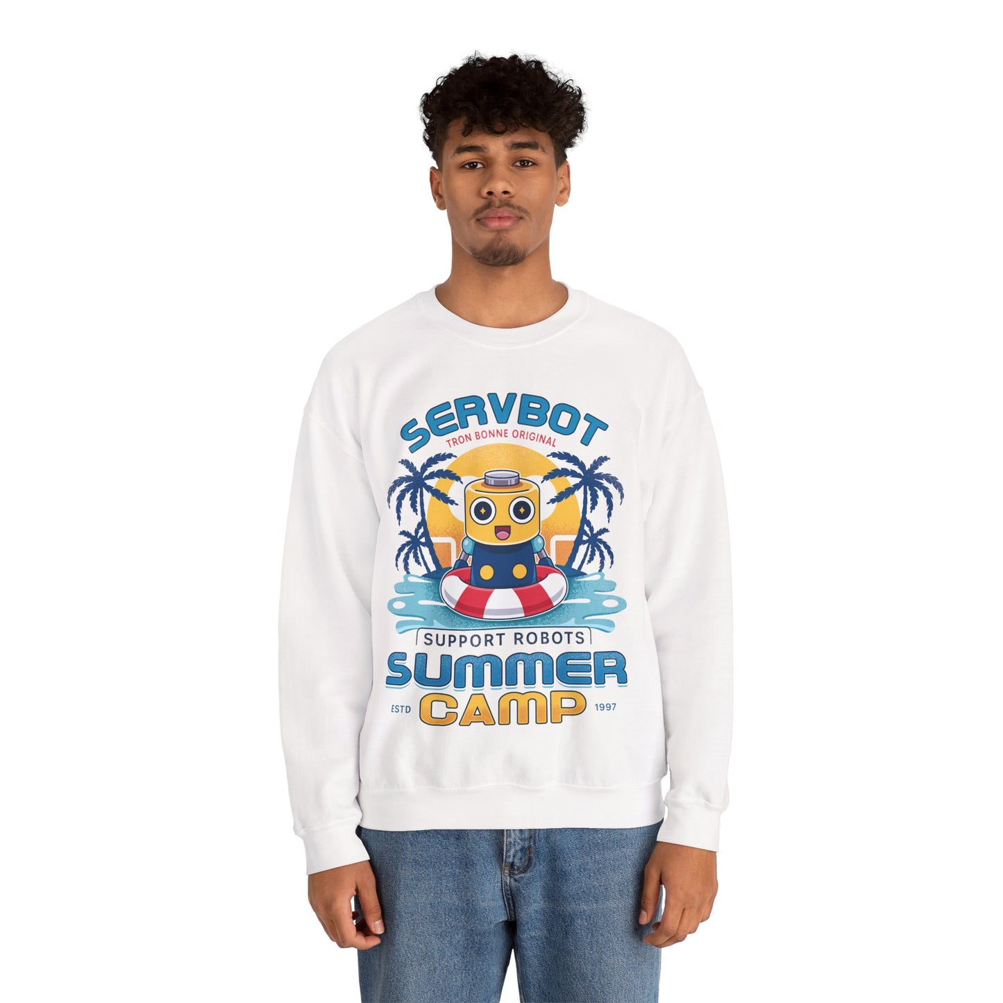 Servbot Summer Camp Vintage Crewneck Sweatshirt
