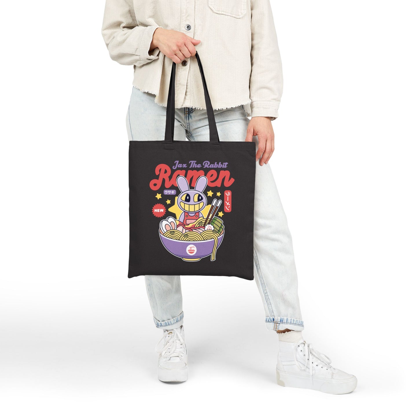 Jax Purple Rabbit Ramen Cotton Canvas Tote Bag