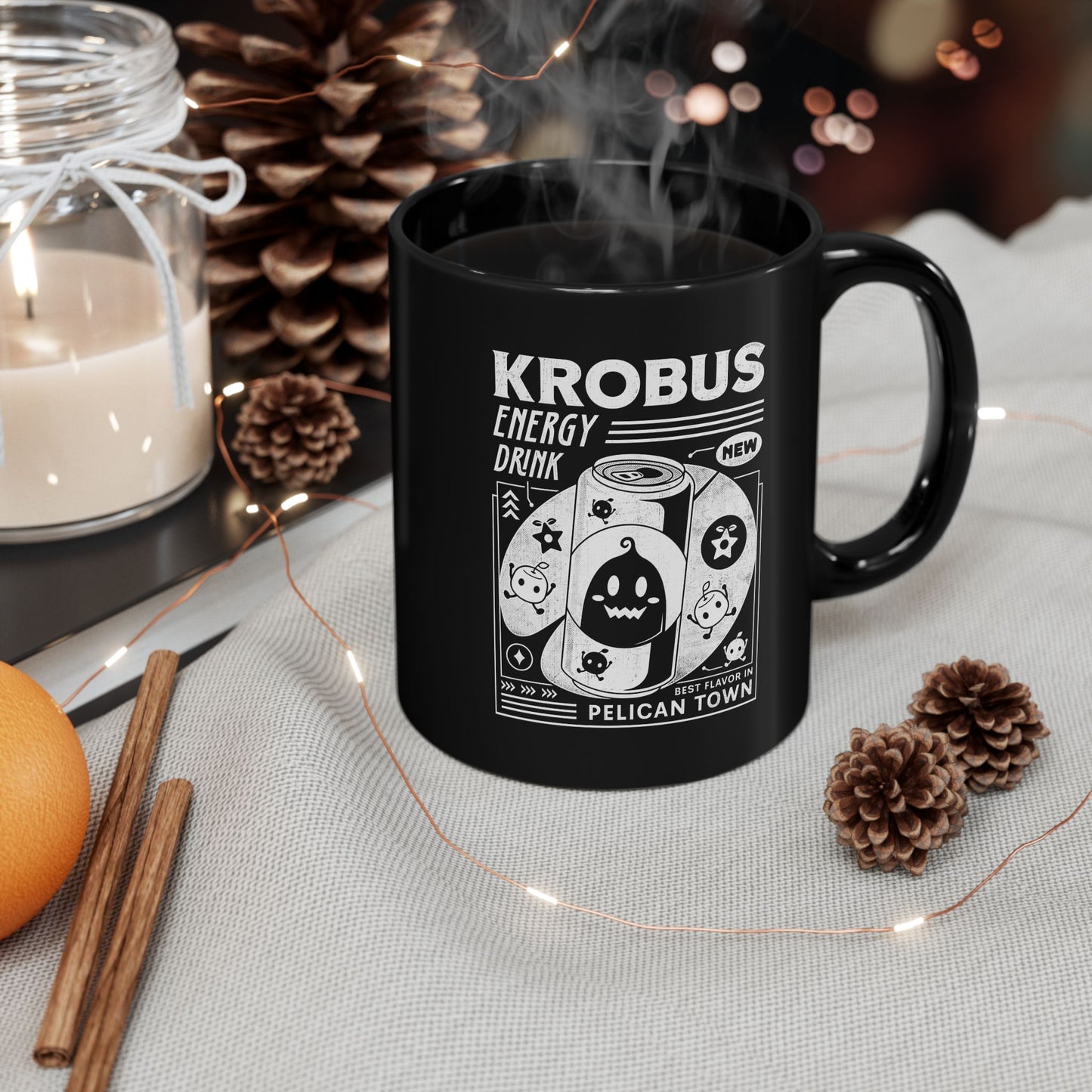 Krobus Energy Drink Grunge Black Mug