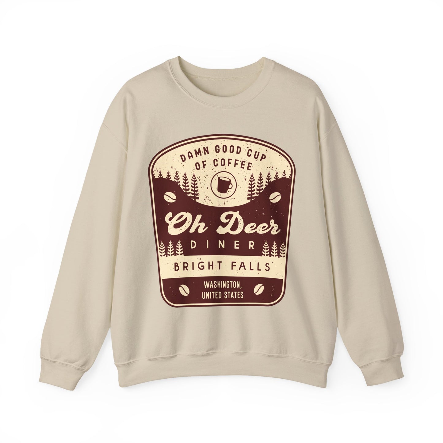 Oh Deer Diner Emblem Unisex Crewneck Sweatshirt