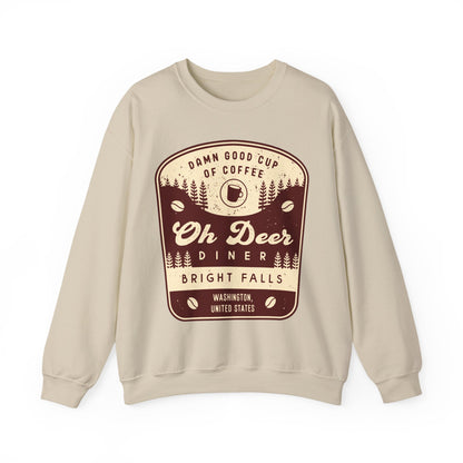 Oh Deer Diner Emblem Unisex Crewneck Sweatshirt