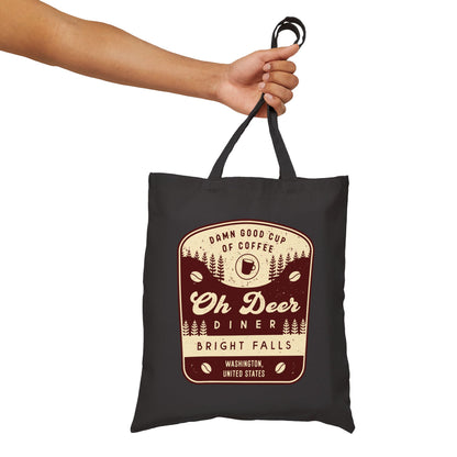Oh Deer Diner Emblem Canvas Tote Bag