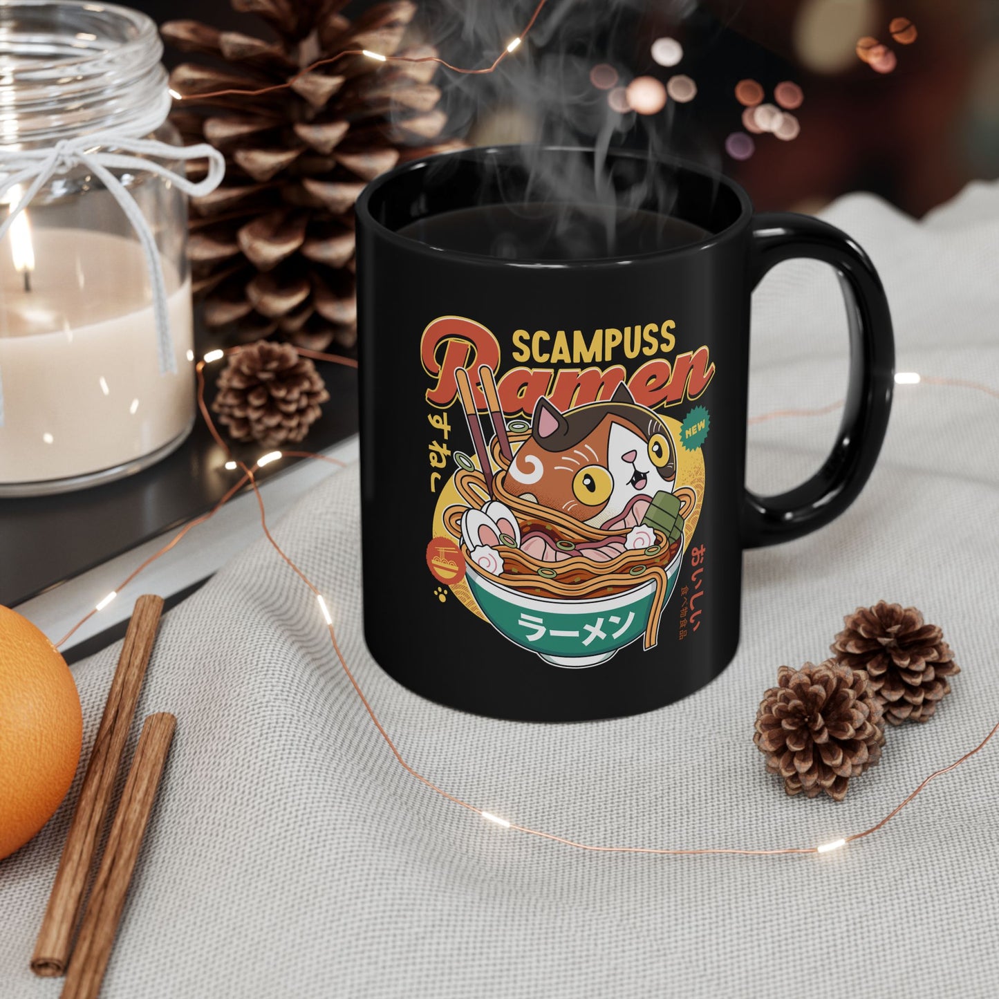 Scampuss Ramen Black Mug