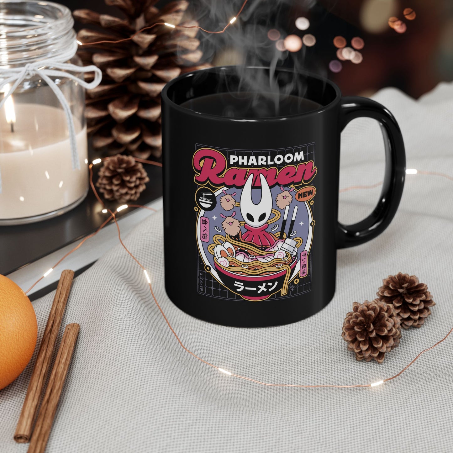 Pharloom Ramen Aesthetic Black Mug