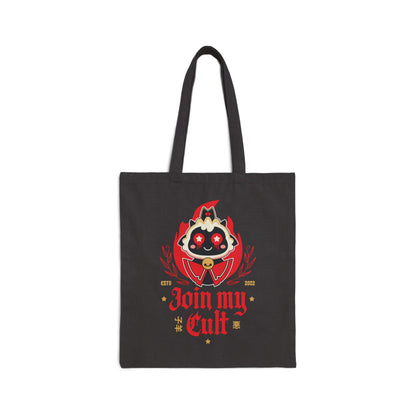 Join My Cult Emblem Cotton Canvas Tote Bag