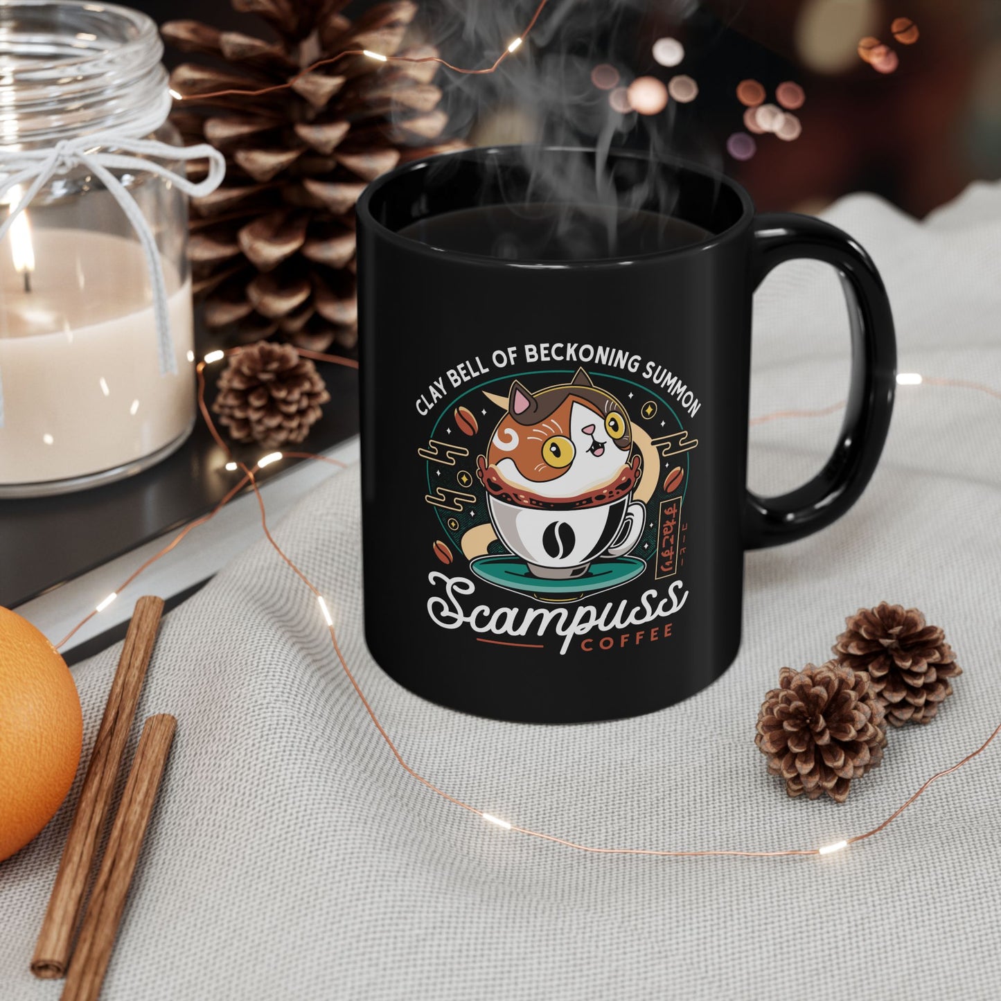 Scampuss Coffee Emblem Black Mug
