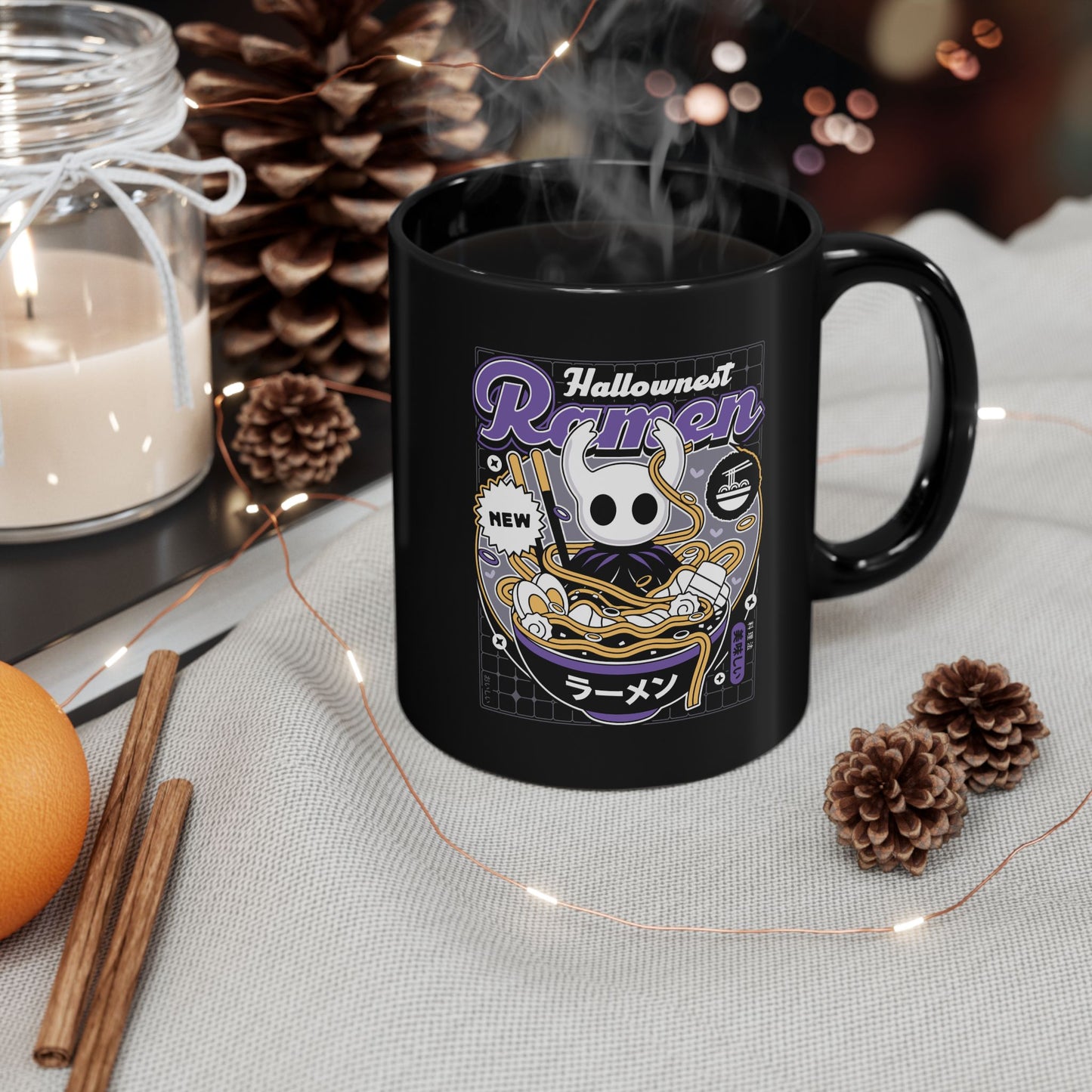 Hallownest Ramen Aesthetic Black Mug