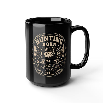Hunting Horn Musical Club Black Mug