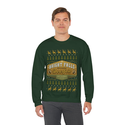 Deerfest Bright Falls Ugly Sweater Unisex Crewneck Sweatshirt