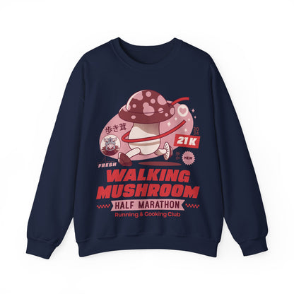 Walking Mushroom Marathon Unisex Crewneck Sweatshirt