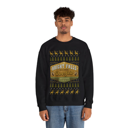 Deerfest Bright Falls Ugly Sweater Unisex Crewneck Sweatshirt