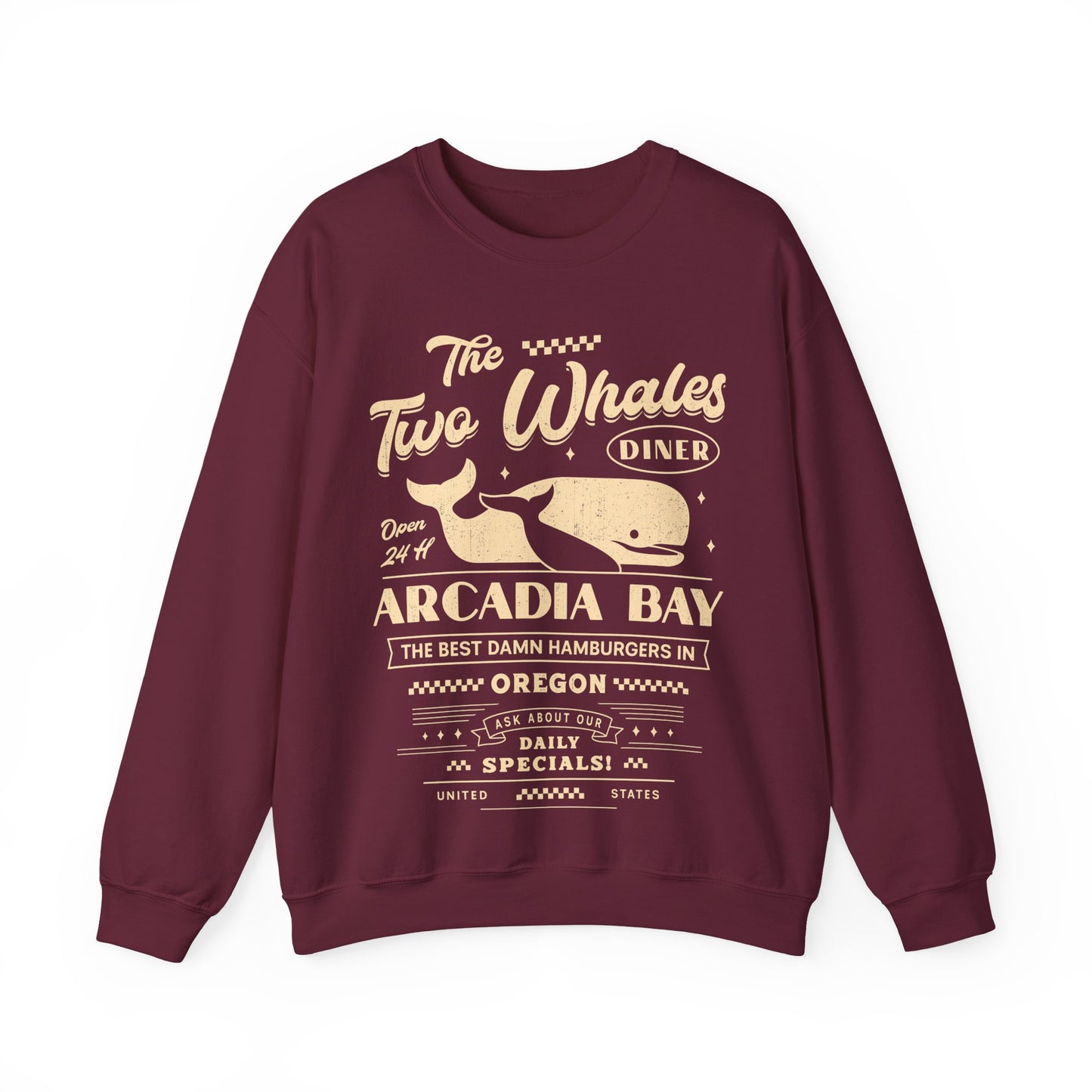 The Two Whales Diner Emblem Unisex Crewneck Sweatshirt
