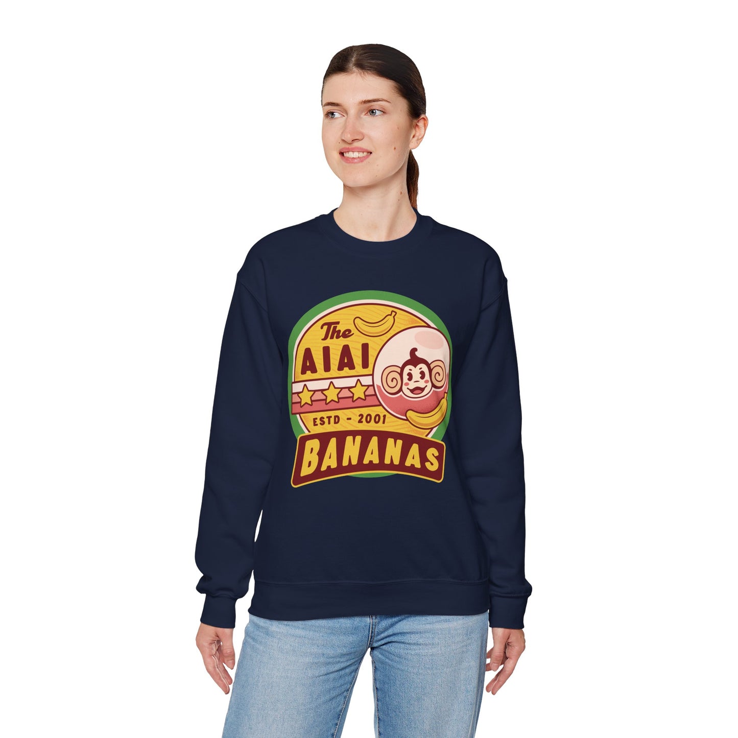 Aiai Bananas Emblem Unisex Crewneck Sweatshirt