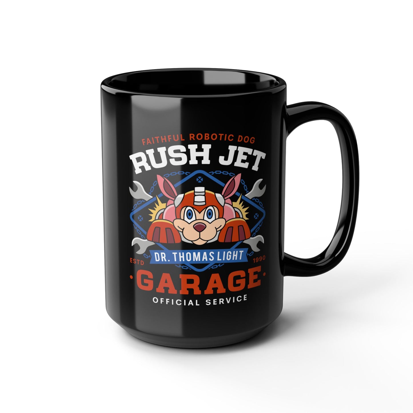 Dr Thomas Light Garage Black Mug