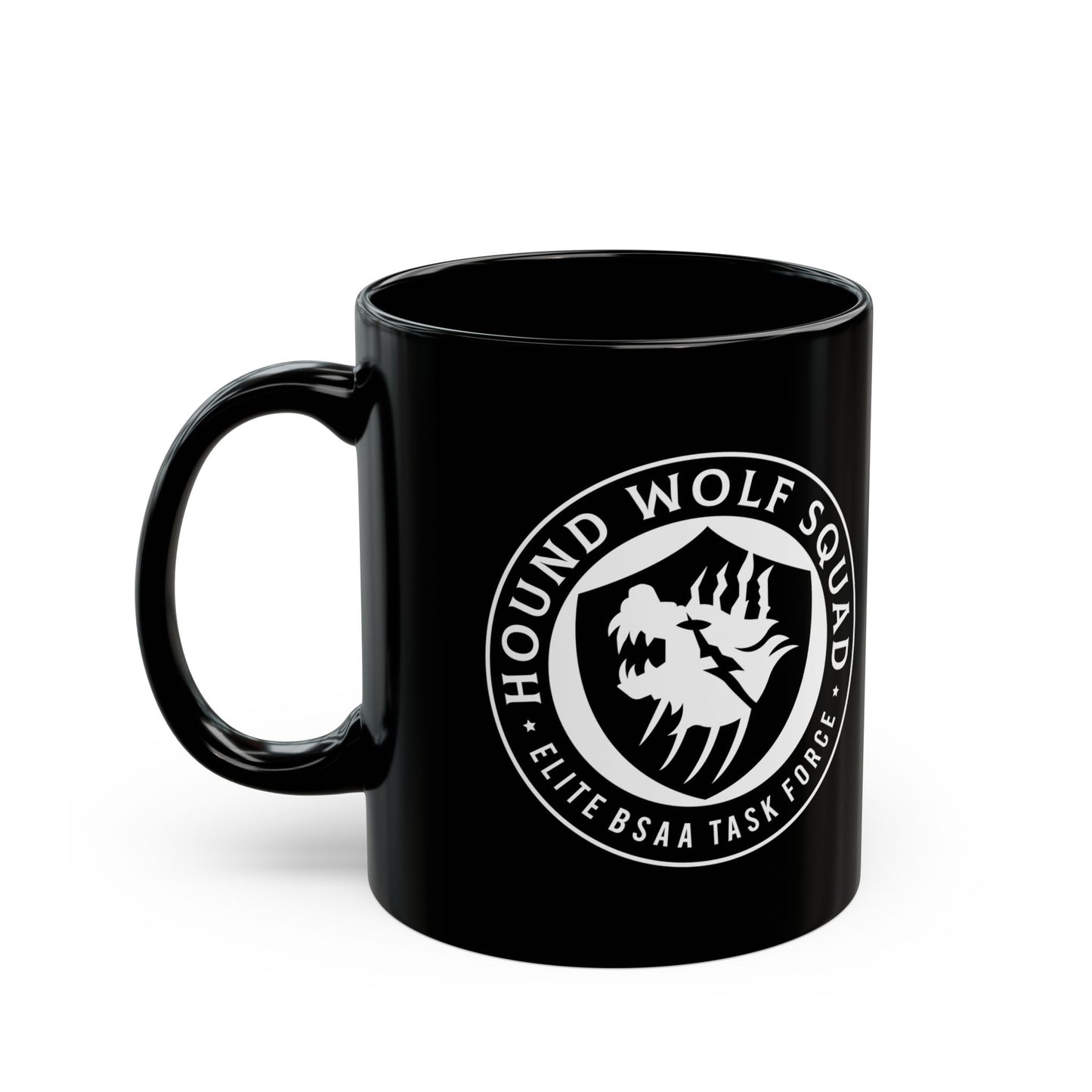 Hound Wolf Squad Crest Black Mug