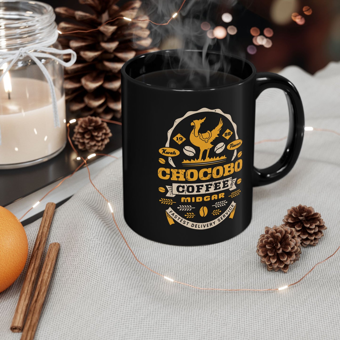 Chocobo Coffee Grunge Black Mug