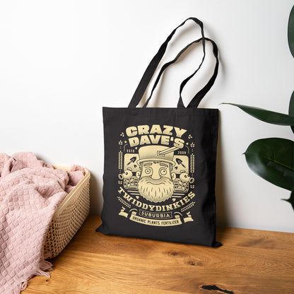 Crazy Dave Emblem Grunge Tote Bag
