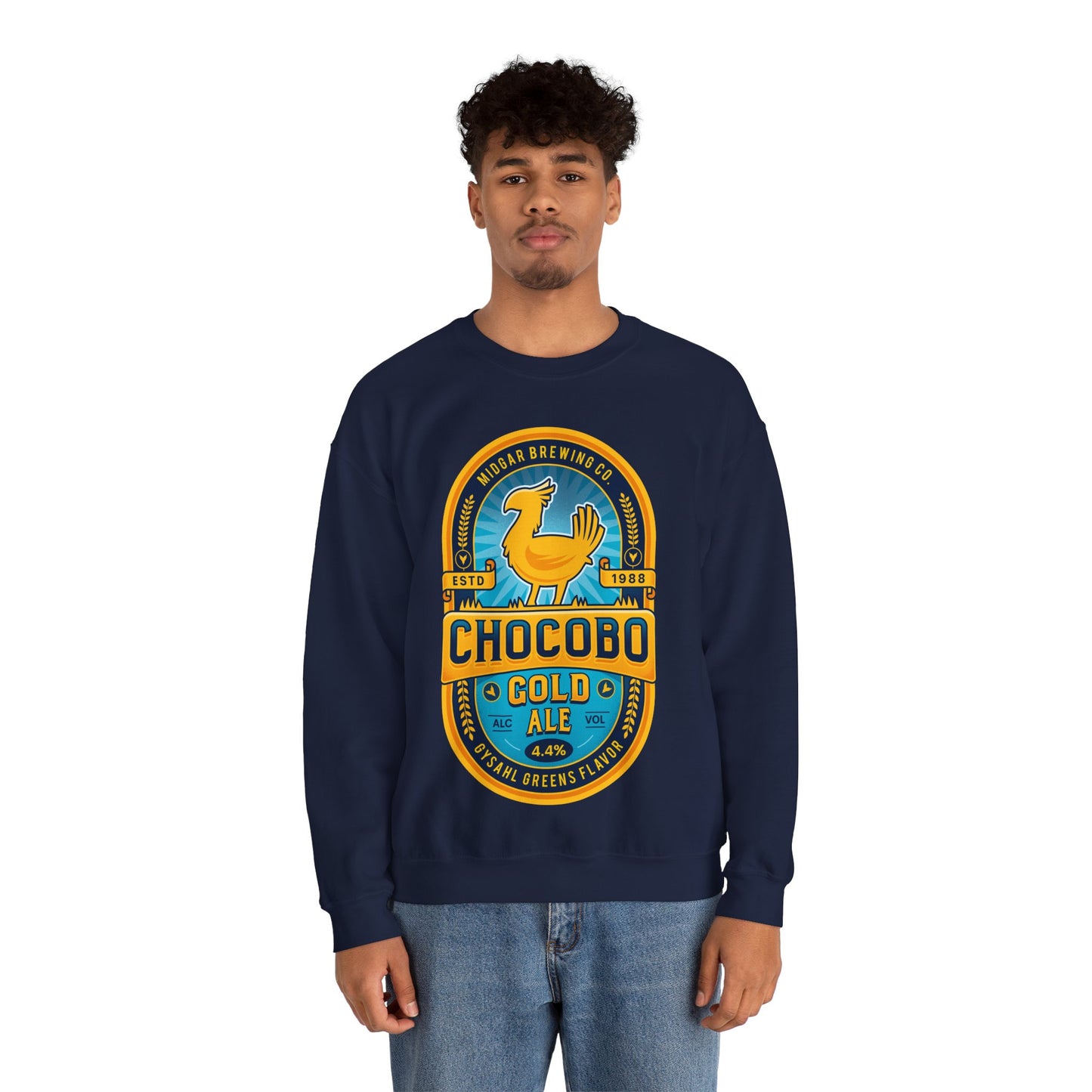 Chocobo Gold Beer Emblem Unisex Crewneck Sweatshirt