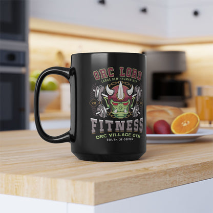 Geffen Orc Village Fitness Black Mug