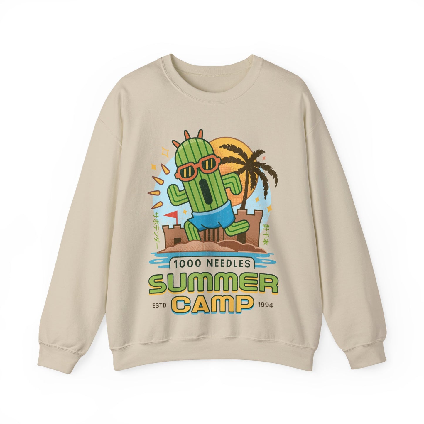 Cactuar Summer Camp Vintage Crewneck Sweatshirt