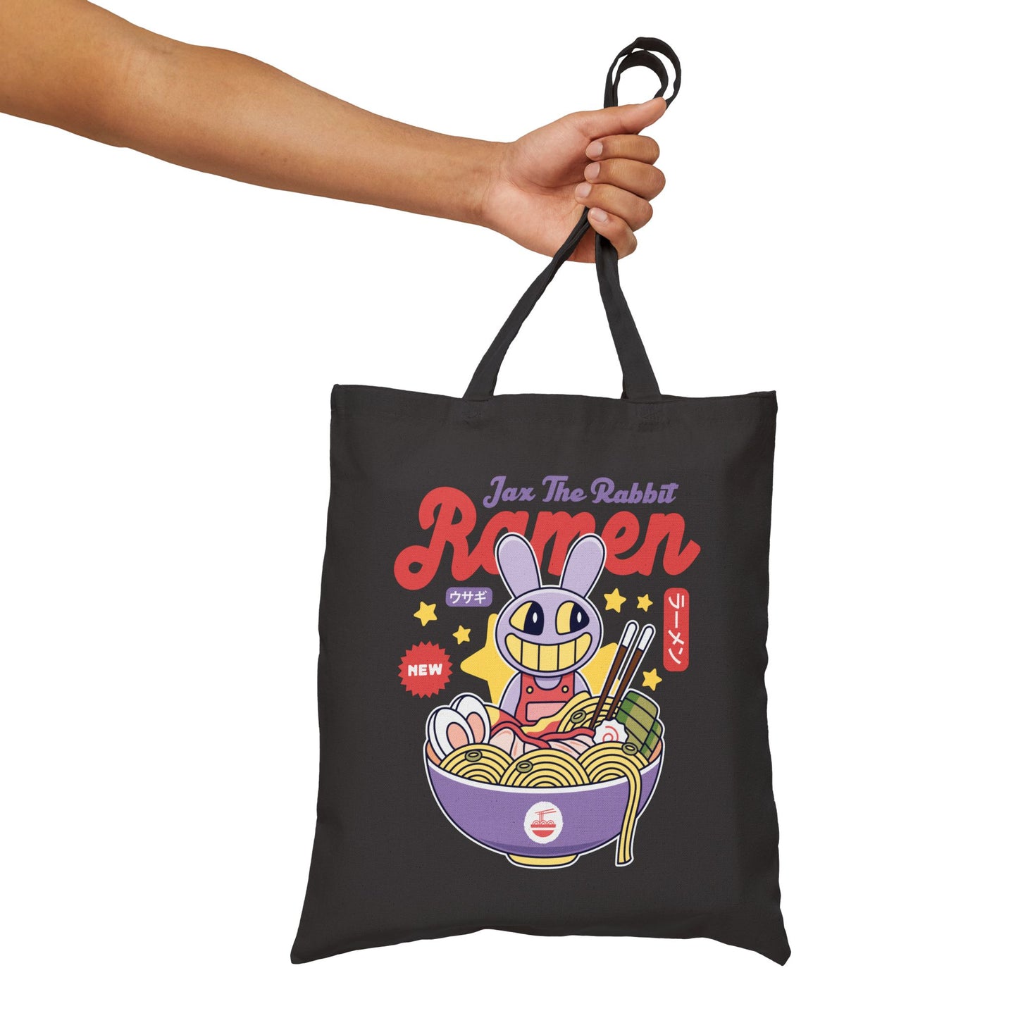 Jax Purple Rabbit Ramen Cotton Canvas Tote Bag