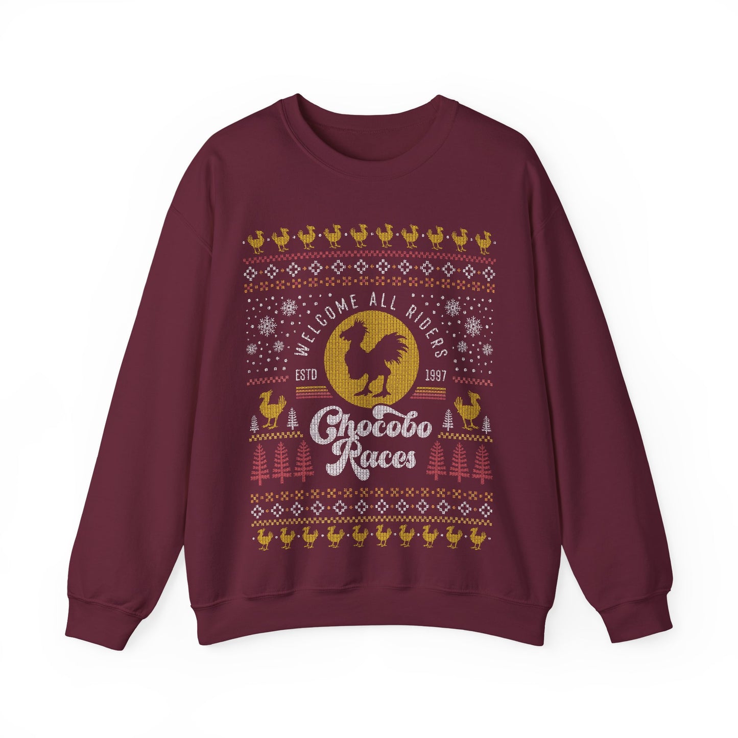 Chocobo Races Ugly Sweater Unisex Crewneck Sweatshirt