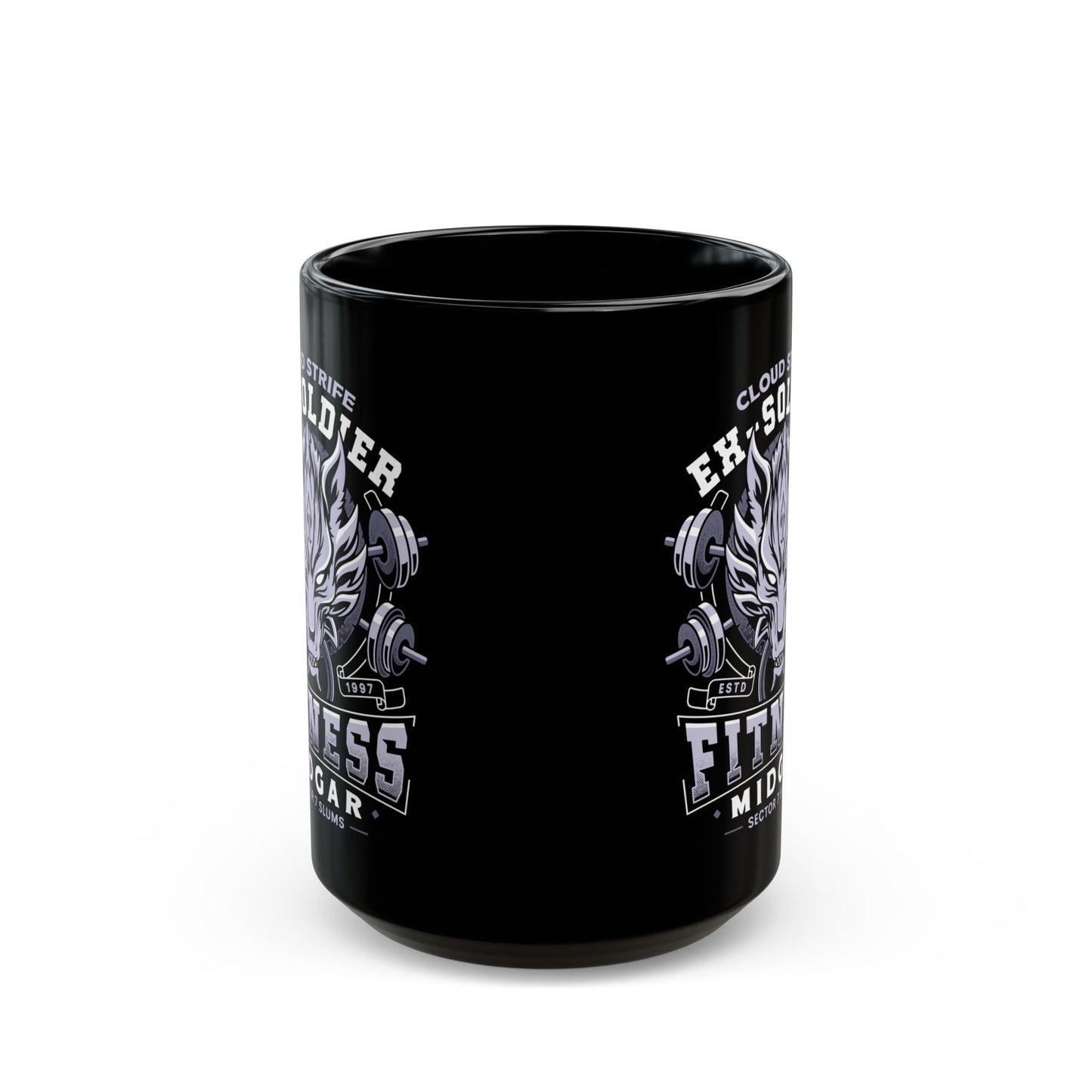 Strife Midgar Fitness Emblem Black Mug