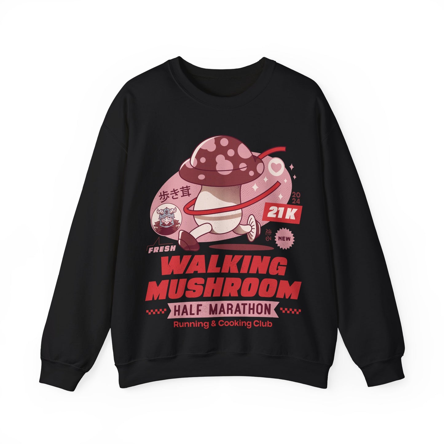Walking Mushroom Marathon Unisex Crewneck Sweatshirt