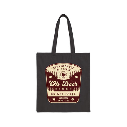 Oh Deer Diner Emblem Canvas Tote Bag