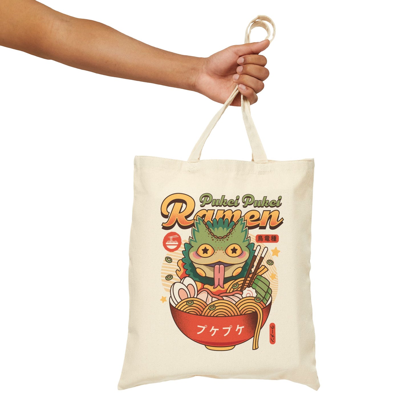 Pukei Pukei Ramen Vintage Cotton Canvas Tote Bag