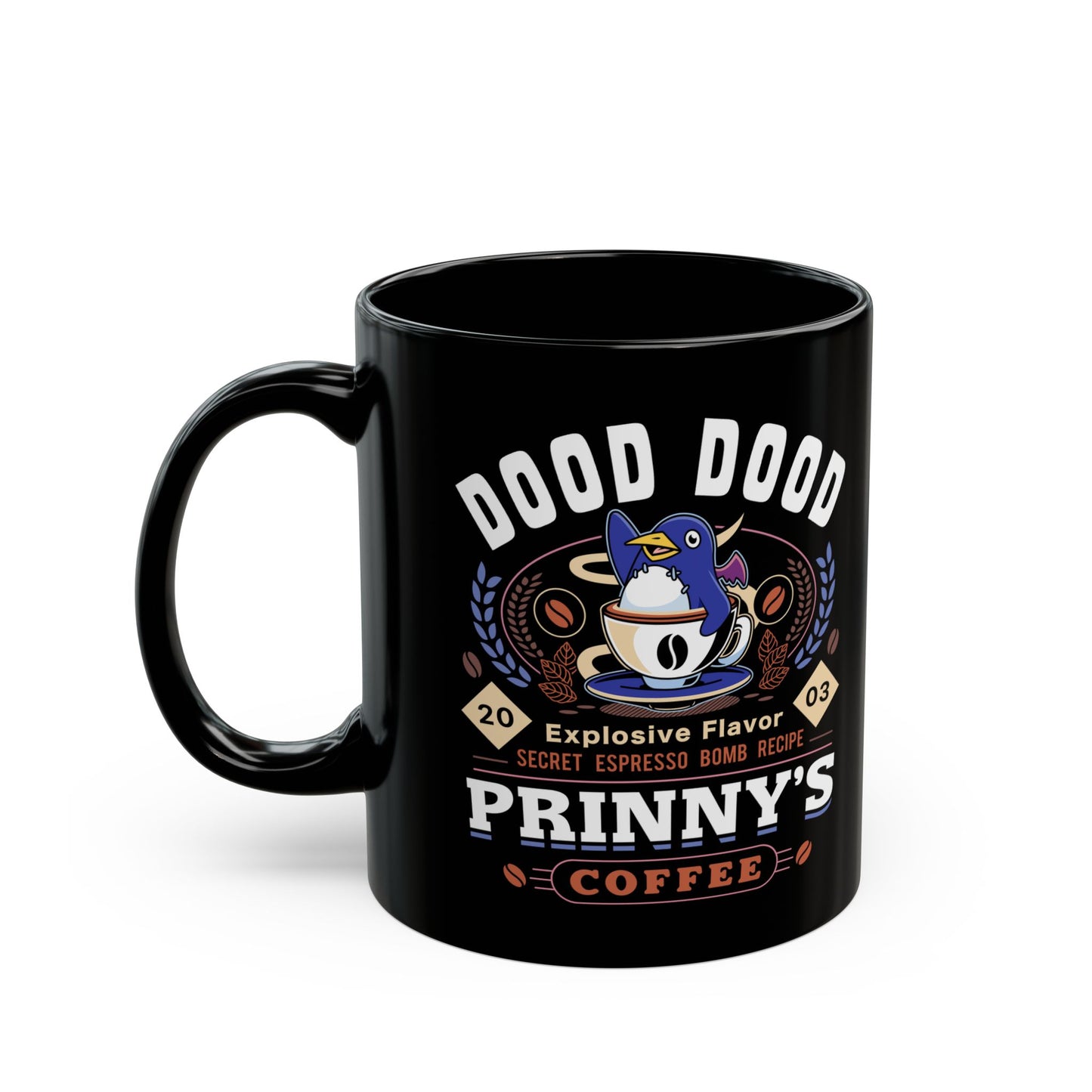 Prinny Dood Coffee Emblem Black Mug