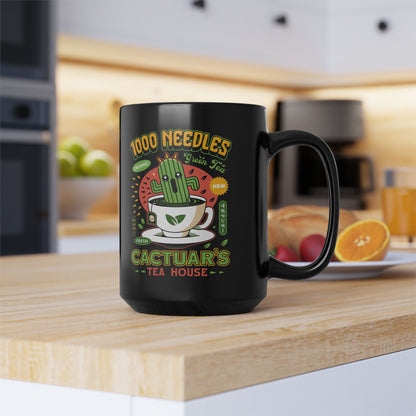 Cactuar Green Tea Emblem Black Mug