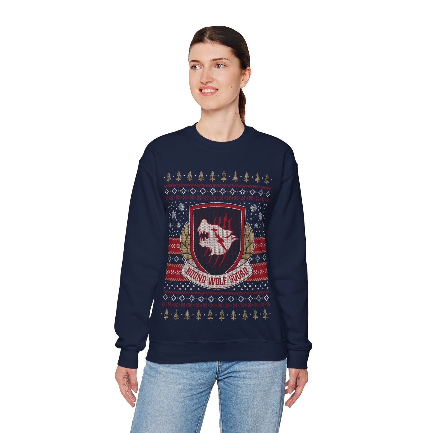 Hound Wolf Squad Christmas Unisex Crewneck Sweatshirt