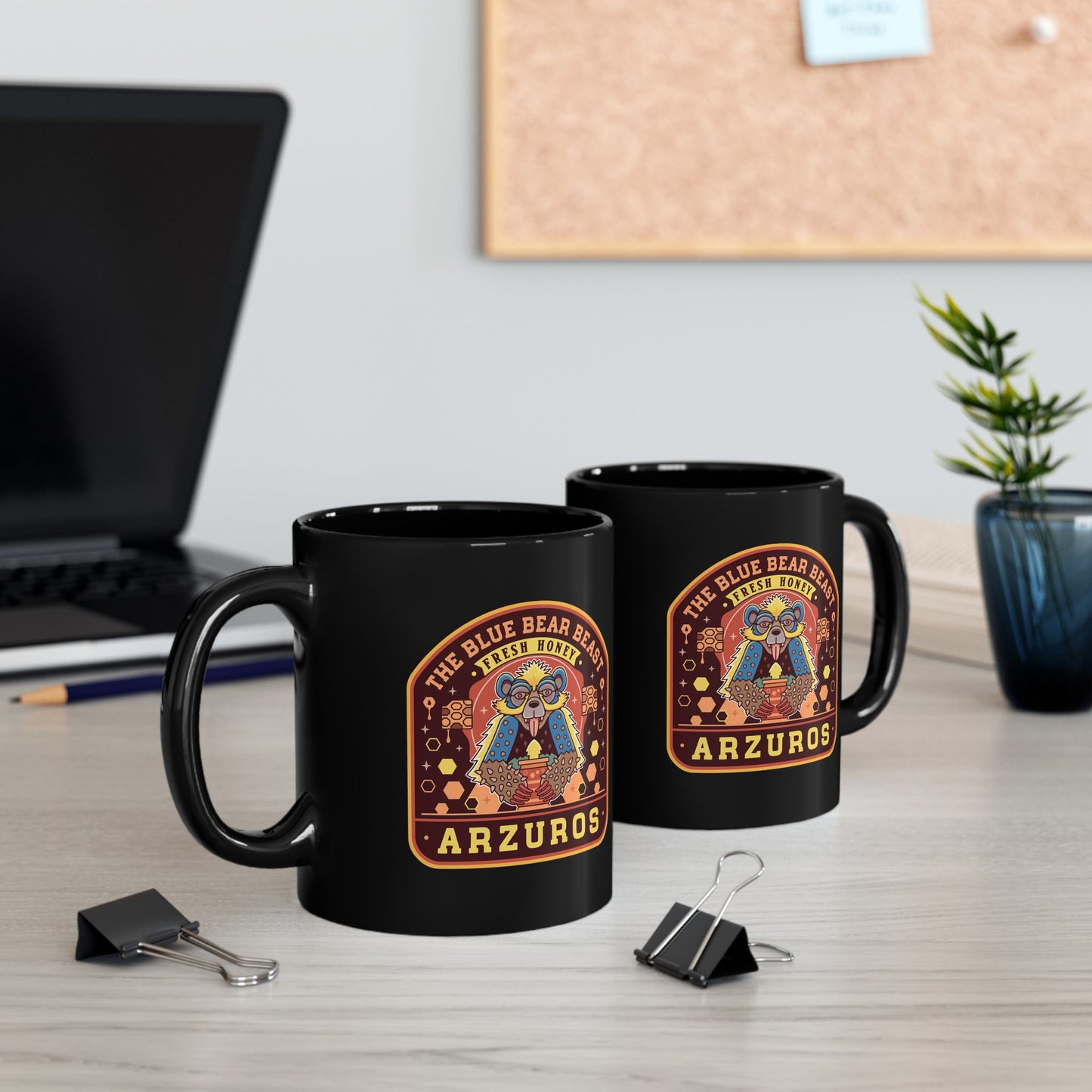 Arzuros Honey Emblem Black Mug