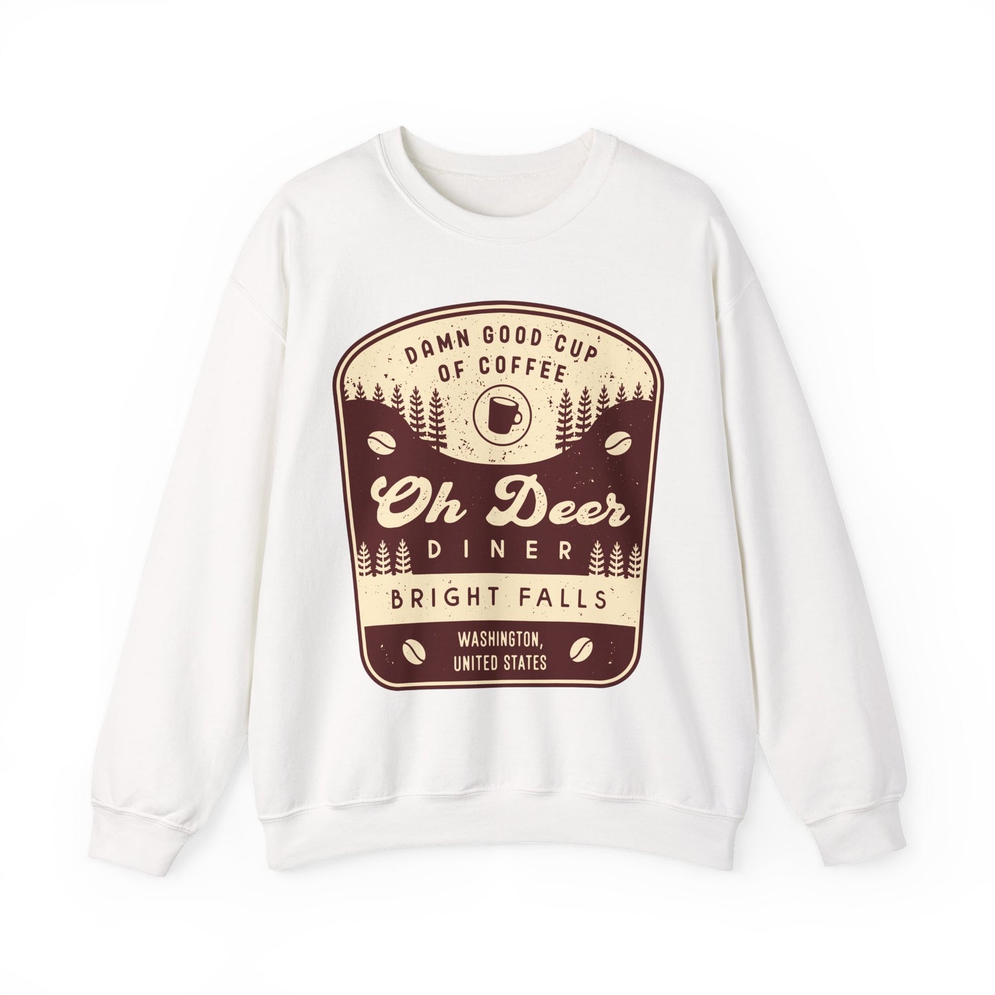 Oh Deer Diner Emblem Unisex Crewneck Sweatshirt